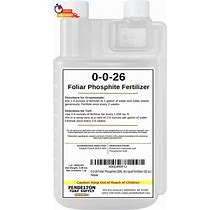 0-0-26 Foliar Phosphite (26% Soluble Potash) Liquid Fertilizer 32 Oz., Clear