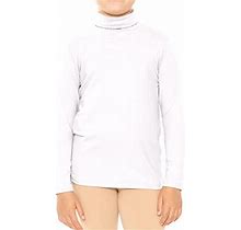 Stretch Is Comfort Girl's Long Sleeve Turtleneck White Small