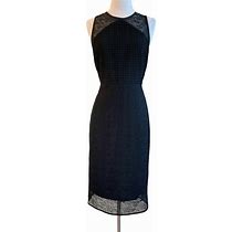 Diane Von Furstenberg Women's Black Crochet Lace Sheath Dress Size 2