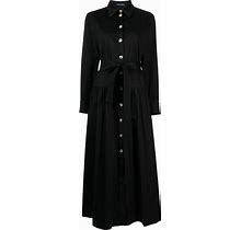 Cynthia Rowley - Pointed-Collar Belted Midi Dress - Women - Cotton - L - Black