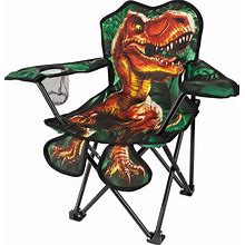 Toy To Enjoy Outdoor Dinosaur Chair For Kids - Foldable Childrens Chair For Camping, Tailgates, Beach, - Carrying Bag Included Mesh Cup Holder &