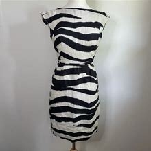 Banana Republic Dresses | Banana Republic Zebra Print Dress | Color: Black/Cream | Size: 0