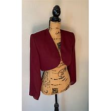 Hampton Nites Womens 6 Vintage Burgundy Lightweight Cropped Overcoat | Color: Red | Size: 6