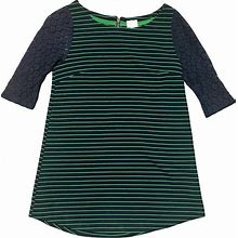 Anthropologie Dresses | Postmark By Anthropologie | Striped Shift Dress With Lace Sleeves | Color: Blue/Green | Size: S