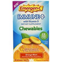 Emergen-C Immune Plus With Vitamin D Chewables Orange Blast 14 Chewable Tablets