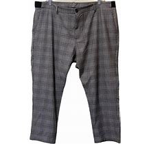 Zara Pants & Jumpsuits | Zara Plaid Houndstooth Cropped Trousers Size 20 | Color: Black/Gray | Size: 20