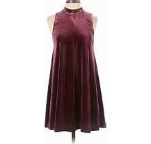 One Clothing Casual Dress - Shift: Burgundy Solid Dresses - Women's Size Medium