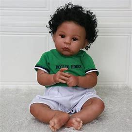 GOAROY Realistic Reborn Baby Dolls Black Boy - 22 Inch African American Newborn Boy Doll, Lifelike Weighted Soft Body, Christmas Birthday Gift For