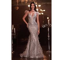 Ladivine CB088 Feather And Sequin Mermaid Dress