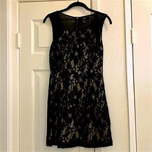 Forever 21 Dresses | M Black Lace Dress | Color: Black/Cream | Size: M