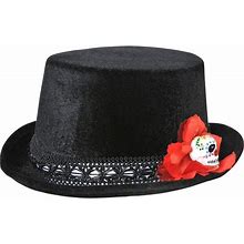 Adult Day Of The Dead Top Hat Halloween Costume Black | Halloween