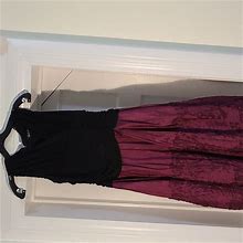 S.L. Fashions Dresses | Sz 12 Petite Black/Wine Cocktail Dress A-Line Wrap Empire Waist | Color: Black/Red | Size: 12P