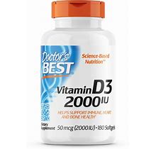 Doctors Best Vitamin D3 2000 IU Softgel Capsules, 180 Ea