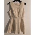 One Clothing Womens Cream Gold Shimmery Dress Size Large A255