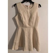 One Clothing Womens Cream Gold Shimmery Dress Size Large A255