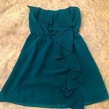 Bcbgeneration Dresses | Bcbgeneration Strapless Dress Blue Small | Color: Blue/Green | Size: S