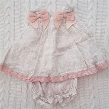 Cotton Dress And Short Set | Color: Pink/White | Size: 3-6Mb