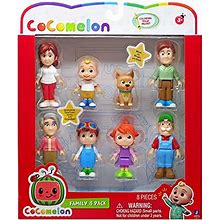 Cocomelon Figurines, Family Pack, Eight (8) Family Figures, Toys For Toddlers