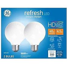 GE Lighting 47659 LED Refresh Light Bulbs, Daylight, 350 Lumens, 4.5-Watts, 2-Pk