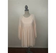 Forever 21 Peach Pink Babydoll Boho Dress Size S