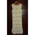 Women's Tory Burch Lexi Crochet Sheath Summer Dress Yellow Cream Size Medium M