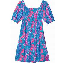 Lilly Pulitzer Girl's Mini Delaney Dress (Toddler/Little Kids/Big Kids) Cumulus Blue Orchid Oasis XS (2T-3T Toddler)