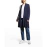Eileen Fisher Long Open-Front Jersey Jacket, Midnight, Women's, X-Petite, Coats Jackets & Outerwear Jackets