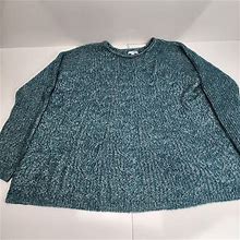 Sonoma Sweaters | Sonoma Teal & White Long Sleeve Cable Knit Sweater Women's Size 2X | Color: Blue/White | Size: 2X