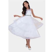 White Label By Zoe Girl's Ella Organza Tiered Dress, Size 4-16, 12, Girls Apparel Dresses