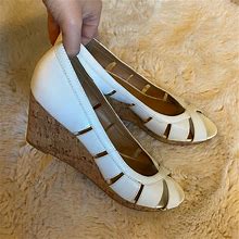 Nine West Shoes | Nine West Wedges Brand New | Color: Tan/White | Size: 8.5