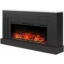 Ameriwood Home Lynnhaven Engineered Wood Electric Fireplace In Black/W