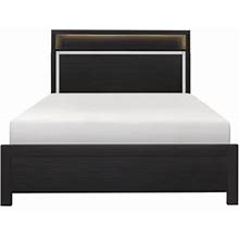 Latitude Run® Bed Wood & /Upholstered/Microfiber/Microsuede In Black/Brown | 12.99 H X 22.24 W X 66.54 D In | Wayfair