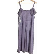Msk Dresses | Nwt Msk Macys Lavender Silver Shimmer Dress Xl | Color: Purple/Silver | Size: Xl