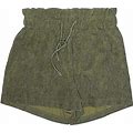 Boohoo Shorts: Green Print Bottoms - Women's Size 6 - Dark Wash