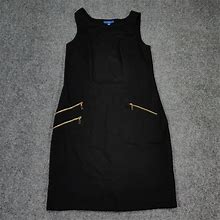 Apt. 9 Dress Womens Xs Black Sheath Short Zip Pockets Sleeveless