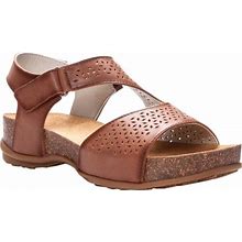 Propet Womens Phoebe Leather Perforated Footbed Sandals