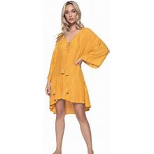Anthropologie Dresses | Pq Swim Anthropologie Haven Angelica Sequined Mini Dress Yellow Xs/S New | Color: Yellow | Size: One Size
