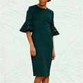 Ted Baker Dresses | Ted Baker Filnio Bell Sleeve Dress, Size 2 (Size 6 Equivalent) | Color: Green | Size: 2