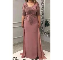 Casual A Line Chiffon Mother Of The Bride Dress With Ruching - Candy Pink/Wisteria/Blush, Size 12 By Dorris Wedding