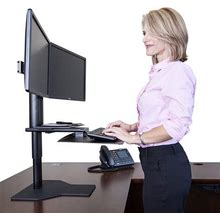 Uprite Ergo Sit2stand Standing Desk Converter - Dual Monitor Mount - Black/Black
