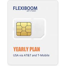 Data ONLY SIM Card (FLEXIBOOM) - Yearly Plans For 4G LTE Cellular Security Camera, USA Compatible With AT&T And T-Mobile Networks, 3-In-1(Standard