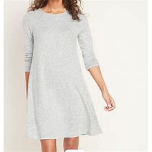 Old Navy Dresses | Old Navy Knit Plush Swing Dress Size Small New | Color: Gray | Size: S
