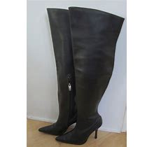 New Colin Stuart Sexy Black Leather Over The Knee Fashion Boots 5