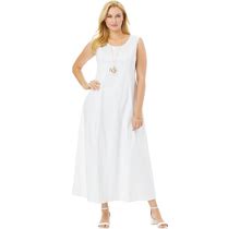 Plus Size Women's Denim Maxi Dress By Jessica London In White (Size 18)