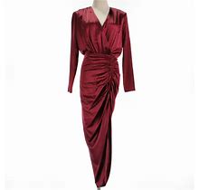 Veronica Beard NWT Cameri V-Neck Wrap Style Ruched Dress Size 2 Cabernet Red