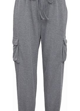 Plus Size Solid Drawstring Loose Pants, Women's Casual Sweatpants, Sports Pants With Pockets Stretch Pants,Grey,Affordable,Temu