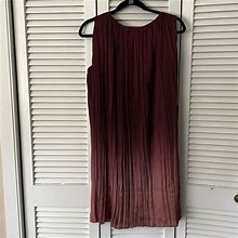 Zara Dresses | Zara Basic Pleated V Back Tank Dress. Generous Cut. Sz L | Color: Pink/Red | Size: L