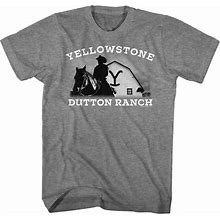Yellowstone Tv T-Shirt Dutton Ranch Silhouette Barn Adult Graphite