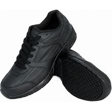 Genuine Grip 1110 Women's Size 10 Wide Width Black Leather Athletic Non Slip Shoe