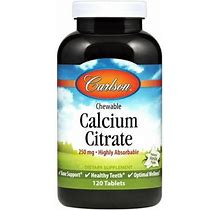 Carlson Chewable Calcium Citrate 250 Mg 120 Tabs